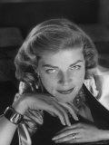 Portrait of Actress Lauren Bacall, Hollywood, Ca Premium Photographic Print