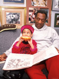 Raven Symone and Bill Cosby on Set of Their Television Series, The Cosby Show Premium Photographic Print