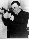 FBI Head J. Edgar Hoover Aiming a Thompson Submachine Gun Premium Photographic Print