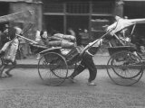 Rickshaws, Favorite Method of Intercity Transportation to Get to Bus Station and Steamer Office Reproduction photographique sur papier de qualité par Jack Wilkes