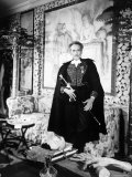 Poet and Filmmaker Jean Cocteau Dressed in Uniform of Academie Francaise, Holding Sword He Designed Premium Photographic Print by Frank Scherschel