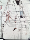 Maze of Ringling Bros. New Outdoor Rigging Supporting Trapezes and Ropes Photographic Print by Frank Scherschel