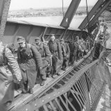 German Soldiers Walk over Elbe River to Surrender to Allied Forces in the Waning Days of WWII Photographic Print by William Vandivert