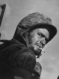 Battle Weary, Cigarette Smoking Marine on Saipan During Fight to Wrest the Island from Japanese Photographic Print by W. Eugene Smith