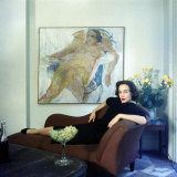 Part Time Fashion Model and Aspiring Painter Jane Wilson Posing in Front of One of Her Works Reproduction photographique sur papier de qualité par Gordon Parks