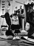 Dress Designer Christian Dior in His Workshop Premium Photographic Print by Frank Scherschel