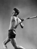 Ted Williams Showing Off His Powerful Swing Premium Photographic Print by Gjon Mili