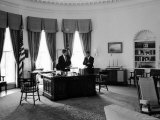President John F. Kennedy in Oval Office with Brother, Attorney General Robert F. Kennedy Photographie par Art Rickerby