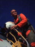 Retiring Astronaut John Glenn in Pilot's Flight Suit, During Visit to El Toro Marine Air Base Premium Photographic Print by Bill Ray