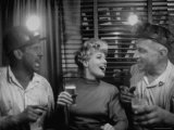 Shelley Winters Drinking Beer with Miners Reproduction photographique sur papier de qualité par Gordon Parks