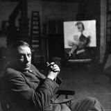 Pablo Picasso Sitting Alone in His Studio, Holding a Cigarette Premium Photographic Print by Peter Rose-pulman