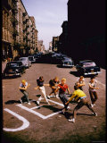 Jets' Dance on Busy Street in Scene from West Side Story Premium Photographic Print by Gjon Mili