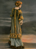 Red Haired Mlle. Gilda Darthy Modeling Green Fur Trimmed Dinner Dress Designed by Redfern Premium Photographic Print by Reutlinger 