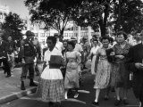 Elizabeth Eckford with Snarling Parents After turning Away from Entering Central High School, Integration at Central High School Photographic Print