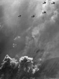 B26 Marauders with Special D Day Markings over Beaches of Cherbourg Premium Photographic Print by Frank Scherschel