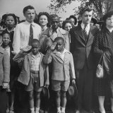African American Boys Among Mourners Saluting During Funeral for Pres. Franklin D. Roosevelt Photographic Print by George Skadding