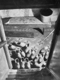 Wooden Shoes in a Hallway at the Bottom of the Stairs Premium Photographic Print by George Rodger