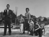 Michael Redgrave Standing with His Wife and Children on Bank of Thames River Near Their Home Premium Photographic Print by Ian Smith
