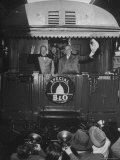 British Prime Minister Winston Churchill, Giving V Sign While President Harry S. Truman Waves Hat Photographic Print by George Skadding