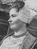 Young Dutch Woman in Traditional Costume Premium Photographic Print by George Rodger