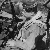 French Aviator/Author Antoine de Saint-Exupéry, Sitting in the Cockpit of Fighter Plane, Photographic Print