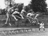 Cheerleaders Training under Bill Horan, American Cheerleaders Assn, Florence Alabama State College Premium Photographic Print by Lynn Pelham