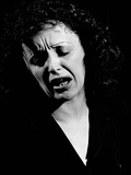 Edith Piaf Singing Expressively Premium Photographic Print by Gjon Mili