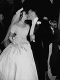 Wedding of Mary Freeman, Champion Swimmer, and John Kelly Kissing Photographic Print by George Skadding
