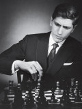American Chess Champion Robert J. Fisher Playing a Match Premium Photographic Print by Carl Mydans