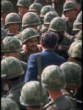 President Richard Nixon Surrounded by American Troops During His Visit to Vietnam Premium Photographic Print by Arthur Schatz