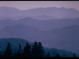 Beautiful Panoramic of Blue Ridge Mountains with a Blue Haze Covering Them Photographic Print by Michael Mauney
