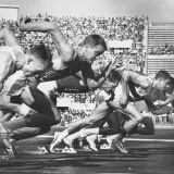 German Armin Harry During Men's 100 Meter Dash Event in Olympics Premium Photographic Print by George Silk