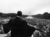 Reverend Martin Luther King Jr. Speaking at 'Prayer Pilgrimage for Freedom' at Lincoln Memorial Premium Photographic Print by Paul Schutzer