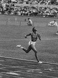 US Sprinter, Wilma Rudolph, Winning Women's 100 Meter Dash in Olympics Premium Photographic Print by George Silk