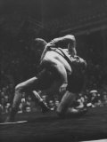 Wrestlers Bartel Bratener of Austria and Vladimir Rossine of Russia Competing at the Olympics Premium Photographic Print by George Silk