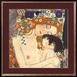 Mutter und Kind Poster von Gustav Klimt