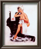 Pin-Up Girl with Towel Posters by Joyce Ballantyne