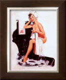 Pin-Up Girl with Towel Poster by Joyce Ballantyne