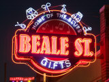 Neon Signs, Beale Street Entertainment Area, Memphis, Tennessee, USA Photographic Print by Walter Bibikow
