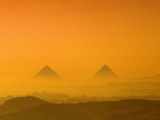 Pyramids at Giza, Khafre, Menkaure, Giza Plateau, Egypt Photographic Print by Kenneth Garrett