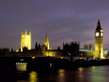 Big Ben and the Houses of Parliament at Night, London, England Photographic Print by Walter Bibikow