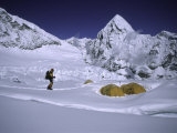 Mountainseer at Camp One Everest Northside Poster by Michael Brown