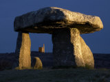 Lanyon Quoit and Tinmine Lit with Torches, Cornwall, UK Photographic Print by David Clapp