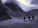Climbing Lhotse, Everest in Nepal Prints by Michael Brown