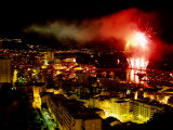 Fireworks Over Monte Carlo, Port Hercule During Summer Celebrations, Monte Carlo, Monaco Photographic Print by Dallas Stribley