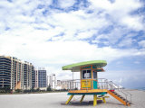 Life Guard Station, South Beach, Miami, Florida, USA Photographic Print by Terry Eggers