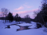 Winter from Bridge on Lee-Hook Road, Wild and Scenic River, New Hampshire, USA Photographic Print by Jerry & Marcy Monkman