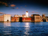 London River Thames the City Shoreline Sunset in Winter Fotografie-Druck