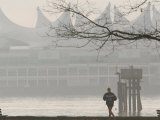Runner on Waterfront Path, Stanley Park, Vancouver, Canada Photographic Print by Lawrence Worcester