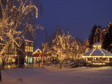 Gazebo and Main Street at Christmas, Leavenworth, Washington, USA Photographic Print by Jamie & Judy Wild